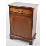 A Reproduction Mahogany Shelved Side Cabinet with Top Drawer, 50cm wide