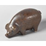 A Salt glazed Stoneware Pig, 11cm wide