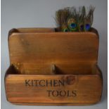 A Reproduction Wooden Kitchen Tool Holder, by the Old Country Farmhouse, 27cm wide