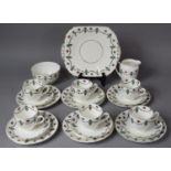 A Longton Dorik China Teaset Decorated with Swags to Comprise Cake Plate, Saucers, Side Plate, Milk,