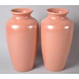 A Pair of Poole Vases, One with Very Small Nick to Foot, 15.5cm high