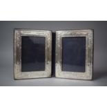 A Silver Mounted Double Photo Frame, Birmingham 1985, Each Section 13.5cm x 18cm