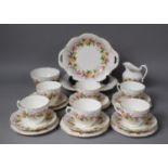 A Coalport Marilyn Pattern Teaset to Comprise Cake Plates, Saucers, Side Plates, Teacups, Milk Sugar