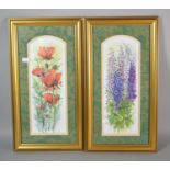 A Pair of Gilt Framed Botanic Prints, Each 33cm High