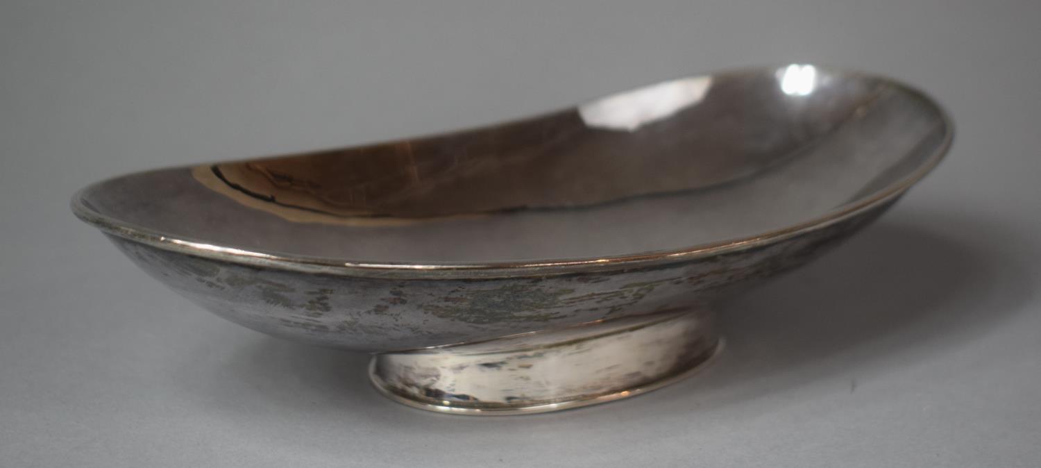 A Dunston Silvercraft Ovoid Shallow Bowl, 22cm wide with Enamelled and Applied Label to Base, - Image 2 of 4