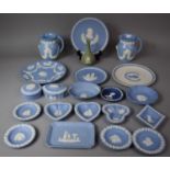 A Collection of Jasperware to include 18 Pieces of Wedgwood Including Vases, Dishes, Lidded Pots,