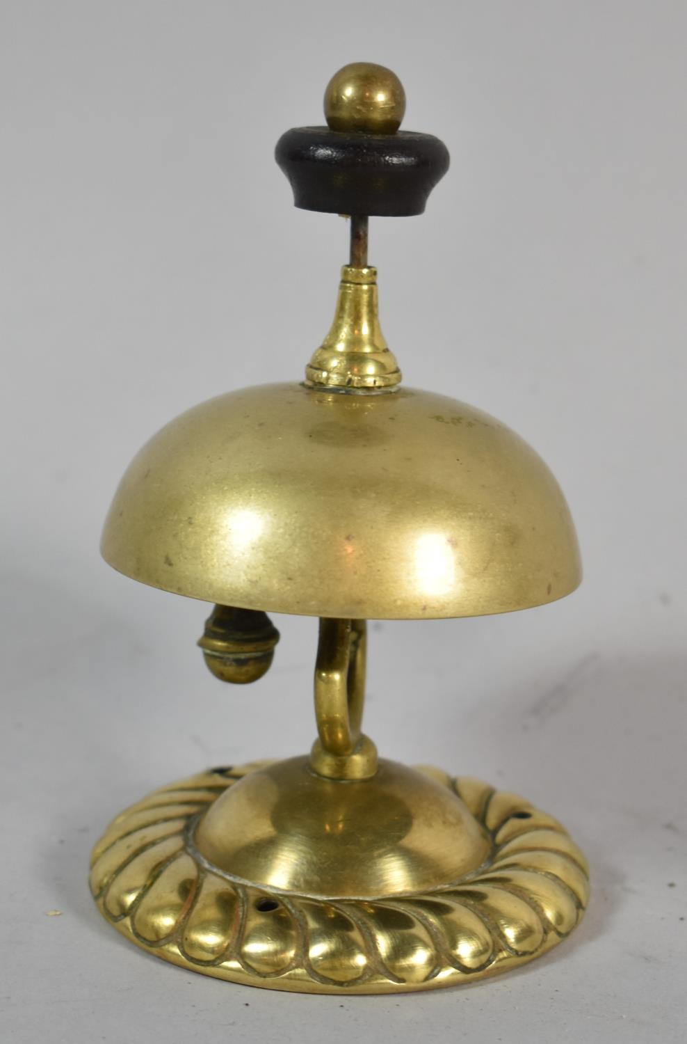A Late 19th/Early 20th Century Brass Reception Counter Bell, 13cm high