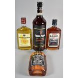 Three Bottles of Rum and a Bottle of American Jack Daniels Whiskey