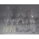 A Collection of 19th Century and Later Glassware to include Three Decanters, Two Collars AF, Three