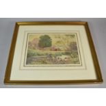 A Framed Watercolour Depicting River Scene Signed Cook 1907, The Loggerheads Near Mold, Cheshire,