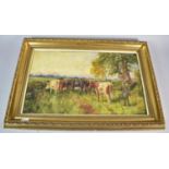 A Gilt Framed Oil on Canvas, "Changing Pastures", Signed Lower Right, Sq Howard, 42cm wide