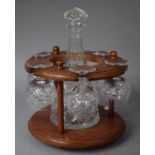 A Modern Circular Decanter and Six Brandy Balloon Set