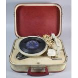 A Mid 20th Century Cased Fidelity Portable Record Player, Working