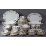 A Collection of Mintons Ancestral Pattern Dinnerwares to Include Soup Bowls, Tureens, Oval Dishes,