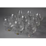 A Collection of Nine Royal Brierley Cut Glass Bruce Pattern Brandy Balloons