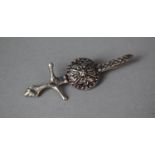 A Sterling Silver Celtic Style Sword and Shield Brooch