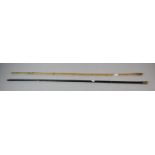 A Vintage Ebonised Swagger Stick Together with a Bamboo Example, 71cm Long