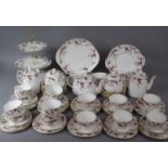 A Collection of Mintons Ancestral Teawares to Comprise Cake Plate, Teapot, Hot Water Pot, Cups,