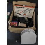 A Box of Photographic Accessories, Developers, Flash Bulbs etc
