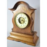 A Wooden Cased Mantle Clock with Earlier Movement, 36cm high