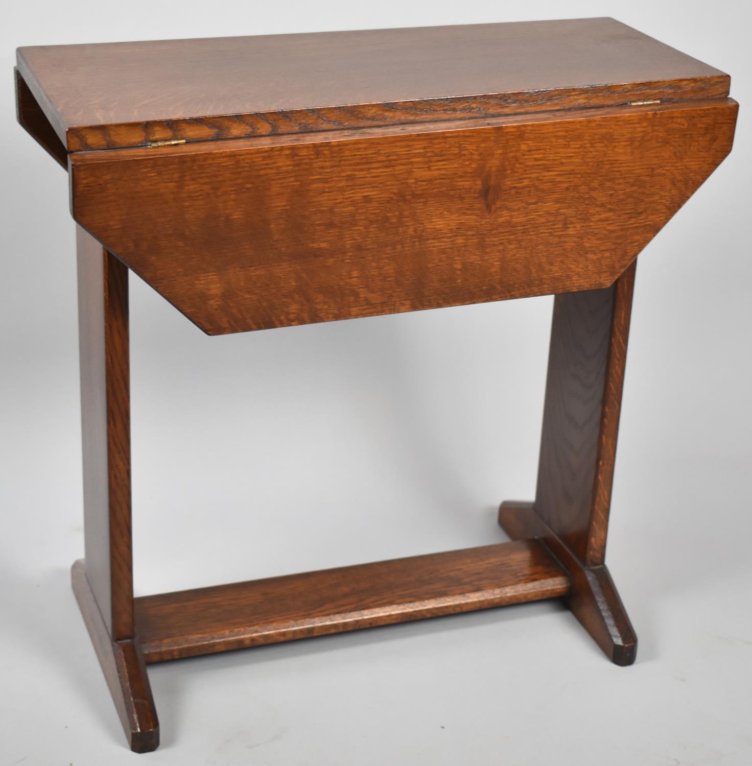 An Art Deco Drop Leaf Oak Occasional Table, 55cm Long