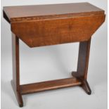 An Art Deco Drop Leaf Oak Occasional Table, 55cm Long