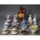 A Collection of Continental and English Ceramics to include Wedgwood Jasperware Vase and Lidded Pot,