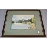 A Framed George Thompson Watercolour Depicting Boats on River, 26cm wide
