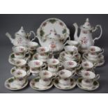 A Royal Albert Berkeley Pattern Tea and Coffee Set to Comprise Coffee Pot, Teapots, Teacups,