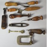 A Collection of Cobblers Shoe Leather Tools, One Stamped Northampton