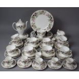 A Wedgwood Hathaway Part Tea, Coffee and Tea Service to Comprise Plates, Side Plates, Saucers,