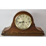 An Edwardian Oak Napoleon Hat Westminster Chime Mantel Clock, 44cm Long