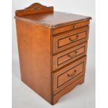 A Modern Three Drawer Narrow Chest with Brushing Slide and Galleried Back, 49cm Wide