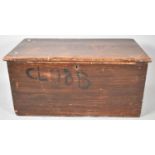 An Edwardian Scumble Glazed Pine Blanket Chest with Hinged Lid and Two Iron Carrying Handles, 95cm