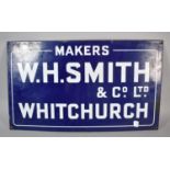 A Vintage Enamelled Agricultural Building Sign for WH Smith & Co. Ltd, Whitchurch, 61cm x 36cm