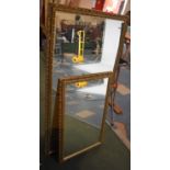 Two Pierced Gilt Framed Rectangular Wall Mirrors, 69x131cm and 88cm x 54cm