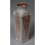 A Glazed Terracotta Studio Pottery Vase Signed J R Coral, 33.5cm high