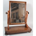 A Mahogany Victorian Dressing Table Mirror on Shaped Plinth Base, 37cm wide