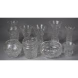 A Collection of Royal Brierley Cut Glass Vases to include Bruce Pattern Etc