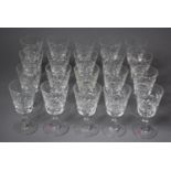 A Collection of Royal Brierley Cut Glass Bruce Pattern Wine Glasses (20 in total)