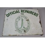 A Vintage Enamel Double Sided Sign, Official Repairers to the Ocean Accident and Guarantee
