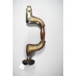 A Brass Mounted Carpenters Brace by David Flather and Sons, Solly Works, Sheffield Together with