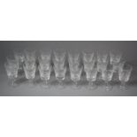 A Collection of Royal Brierley Cut Glass Bruce Pattern Sherry Glasses (24 in Total)