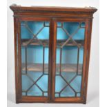 An Edwardian Mahogany Astragal Glazed Bookcase Top with Dentil Cornice, 62cm wide
