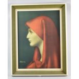 A Framed Print, St. Fabiola after Jean Henner, 37cm high