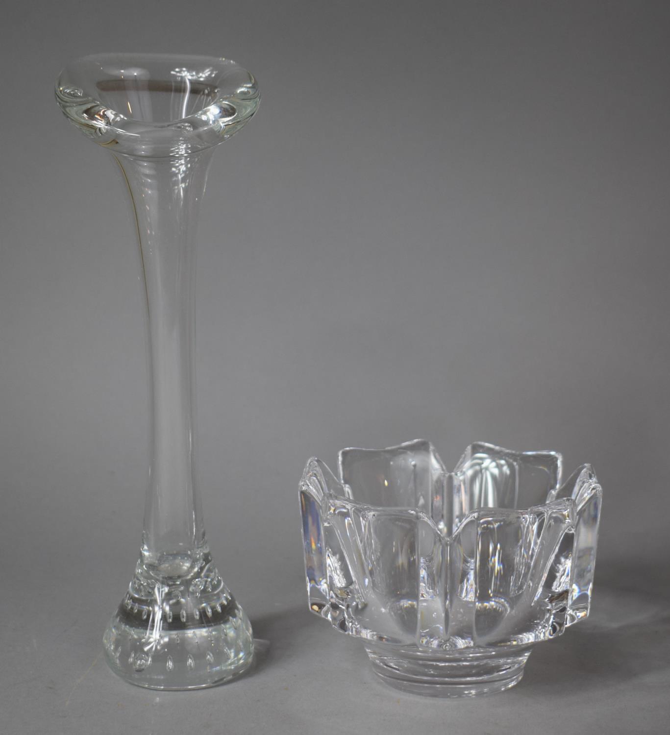 A Swedish Orrefors Crystal Bowl, c.1960's Signed to base Sven Palmquist Together with a Holmegaard