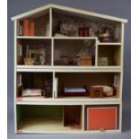 A Mid 20th Century Dolls House, Complete with Furniture, 70cm wide