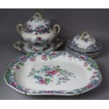A Collection of 19th Century Copeland Floral Pattern Dinnerwares to Include Lidded Soup Tureen,