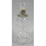 A Late 19th Century Wrythen Glass and Silver Scrooge Decanter with Repousse and Pierced Decoration