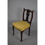 An Art Nouveau Mahogany Framed Ladies Salon Side Chair with Serpentine Front